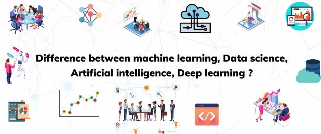 Difference between machine learning, Data science, Artificial intelligence, Deep learning